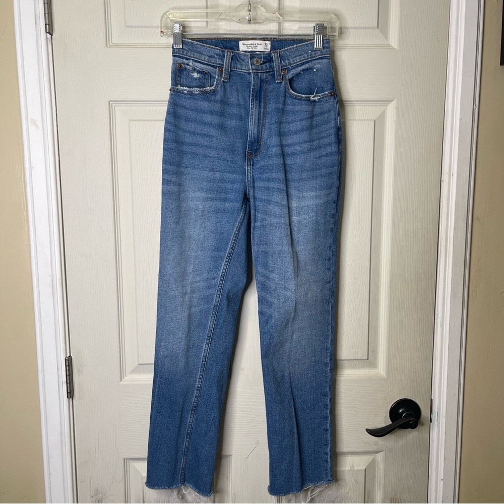 Abercrombie & Fitch Women's The Ankle Straight Ultra High Rise Jeans